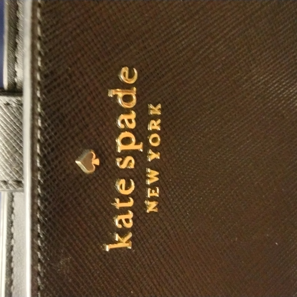 Kate Spade Black Leather Wallet with Gold Logo - Picture 3 of 10
